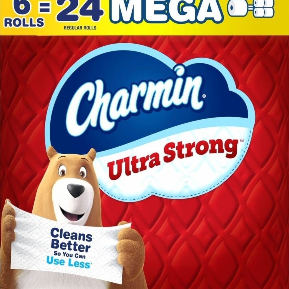 Charmin Ultra Strong Toilet Paper - 6 Mega Rolls: Dye-Free, Non-Toxic, 220 Sheet